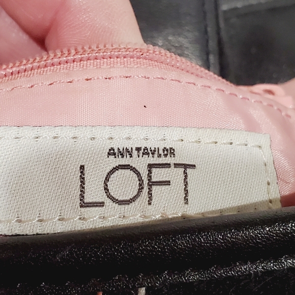 Ann Taylor LOFT Black Baguette Double Handle Bag Shoulder Bag Purse Handbag EUC - Picture 13 of 13